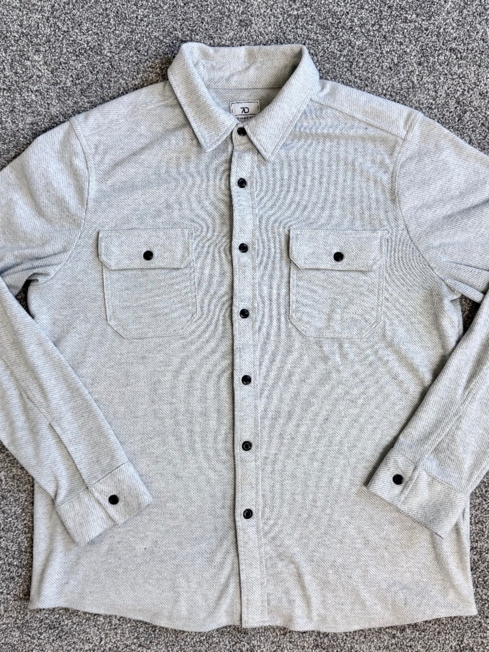 7 Diamonds Generation Soft Flannel Shirt Mens M Gray Button Up Casual Luxury